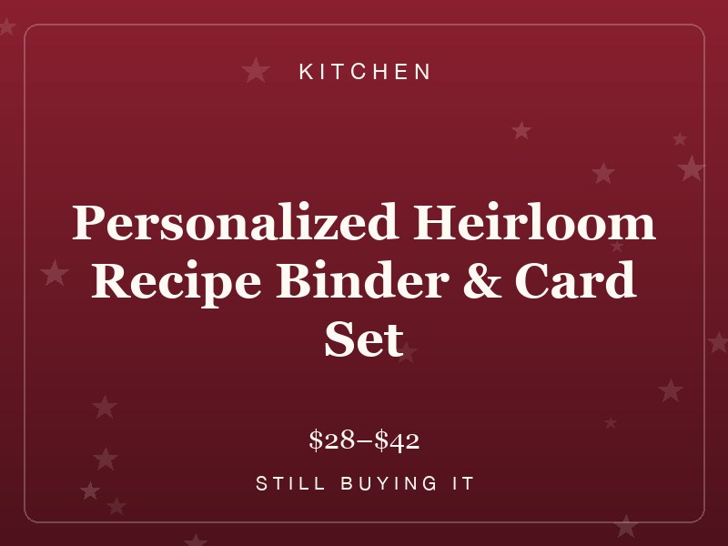 Personalized Heirloom Recipe Binder & Card Set