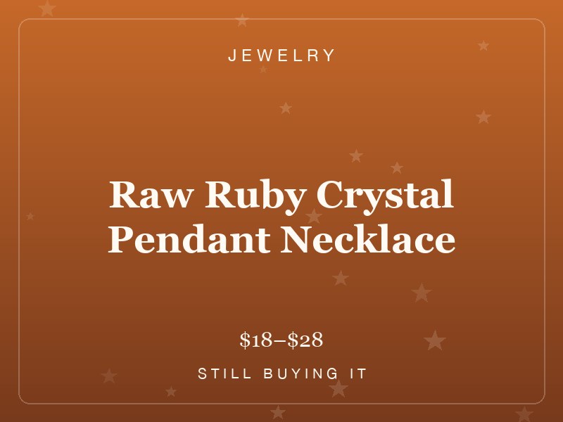 Raw Ruby Crystal Pendant Necklace — July Birthstone